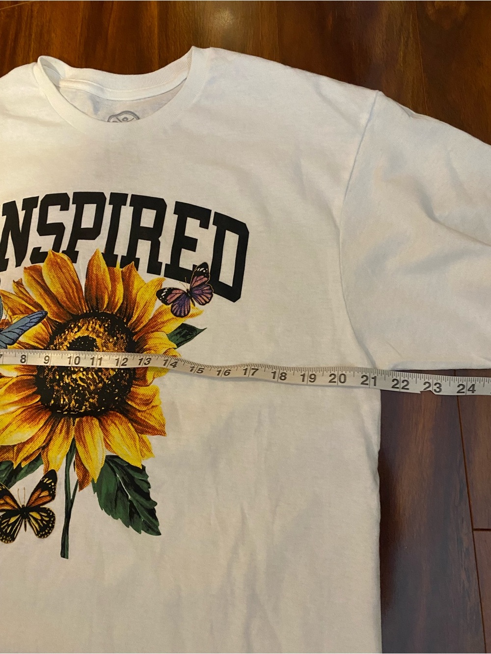 Inspired Sunflower Cotton Graphic Tee - White - Picture 4 of 5